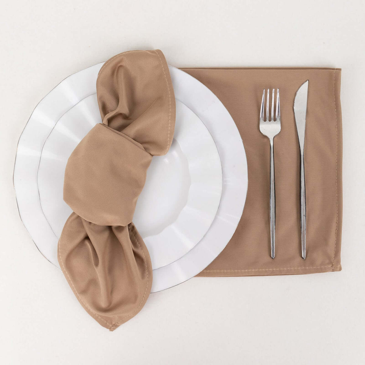 5 Pack Scuba 20"x20" Napkins Nude - Durable & Reusable Dinner Napkins