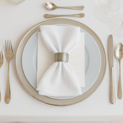 5 Pack White Scuba Napkins – 17"x17", Wrinkle-Free & Stain Resistant Cloth Napkins